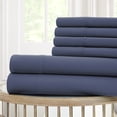thumbnail image 2 of Modern Threads Cool Comfort 6-Piece Blue 120 GSM Microfiber Adult Sheet Set, Queen, 2 of 4