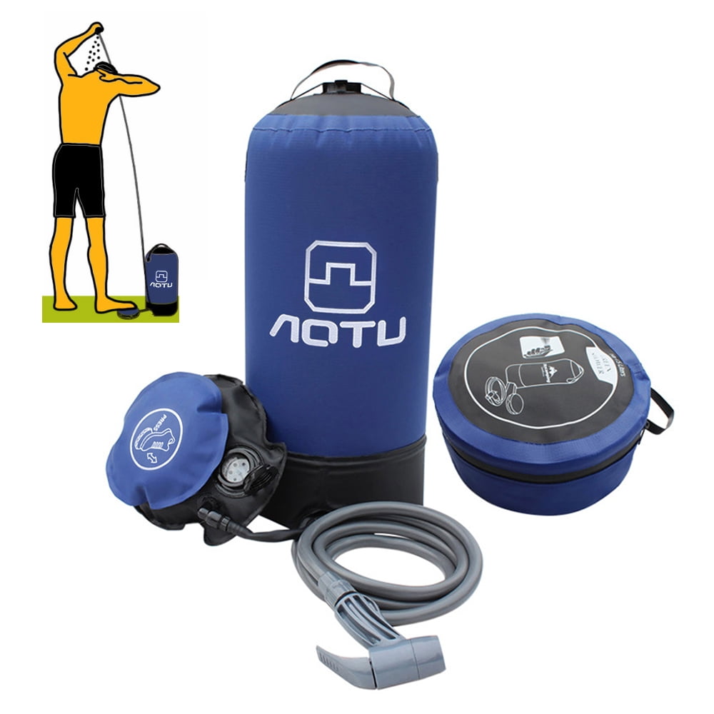 11L PVC Pressure Shower with Foot Pump Lightweight Outdoor Inflatable