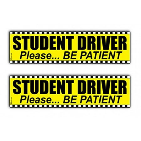 - Zento Deals 2 Pack of “Student Driver Please Be Patient” All-Weather Reflective Magnetic Signs Student Driver Warning Decals for all types of Cars