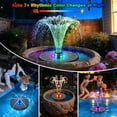 thumbnail image 2 of 3.5W Glass Solar Fountain with Swivel-Out Fixed Rods, Solar Bird Bath Fountains with LED Lights and 2000mAh , 7 Nozzles, Outdoor Solar Water Fountain Pump for Garden, Pool, Pond (Black), 2 of 6