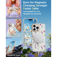thumbnail image 4 of GALAPROX Flower Magnetic iPhone 16 Pro Case 6.3'' 2024, Cute Floral with Screen Protector for Girls/Women, 4 of 7