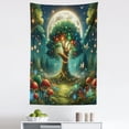 thumbnail image 2 of Ambesonne Nature Wall Hanging Tapestry, Woodland Fantasy Tree Wings, 30"x45", Redwood Olive Green, 2 of 3