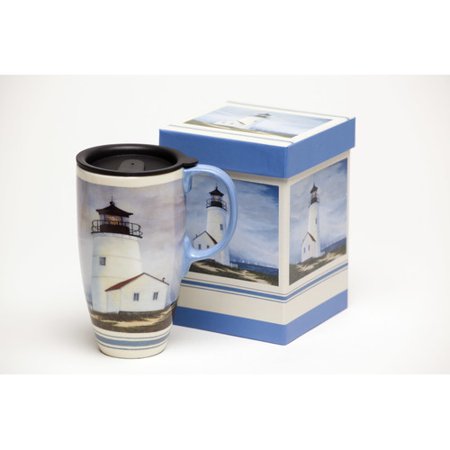 UPC 746851443824 product image for Evergreen Enterprises 3LTM3066 Latte Travel Mug - White Lighthouse | upcitemdb.com