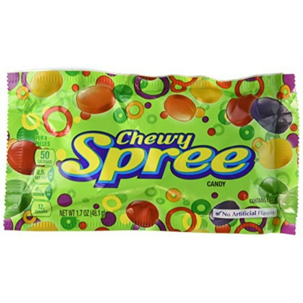 wonka chewy spree candy, 1.7ounce bags (pack of 24)