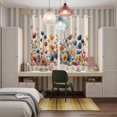 thumbnail image 5 of Colorful Spring Floral Kitchen Curtains 63 Inch Length, Elegant Summer Botanical Rustic Grommet Top Bedroom Living Room Curtains, Light Filtering Cafe Curtain Drapes 2 Panels Set 84''x63'', 5 of 9