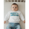 thumbnail image 5 of Spewahor Toddler Boy Girl Hanukkah Sweatshirt Letter Embroidery Long Sleeve Round Neck Pullover Loose Tops, 5 of 9