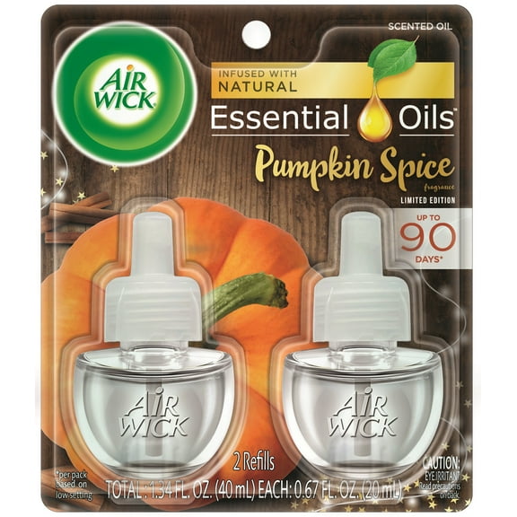 Air Wick Plug in Scented Oil Refill, 2ct, Pumpkin Spice, Air Freshener