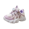 thumbnail image 2 of Girls Running Shoes, Kids Running Shoes, Kids Chunky Sneakers for Boys & Girls - Lightweight Breathable Mesh Shoes With Hook & Loop and Lace Up, for Toddler & Little Kid, Purple US-11C/EU-27, 2 of 4