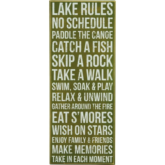 Primitives Lake Rules Box Sign