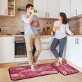thumbnail image 6 of 2-Piece Kitchen Rugs Set Non-Slip Mats Carpet Floor for Kitchen, Bathroom (19.7"x27.6" & 19.7"x47.2") Red Chrysanthemum and Dandelion, 6 of 7