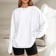 thumbnail image 1 of MHFRRA Camiseta de Manga Larga Oversize de Moda, Informal, Básica, con Cuello Redondo, para Uso Diario. Blanco, 1 of 5