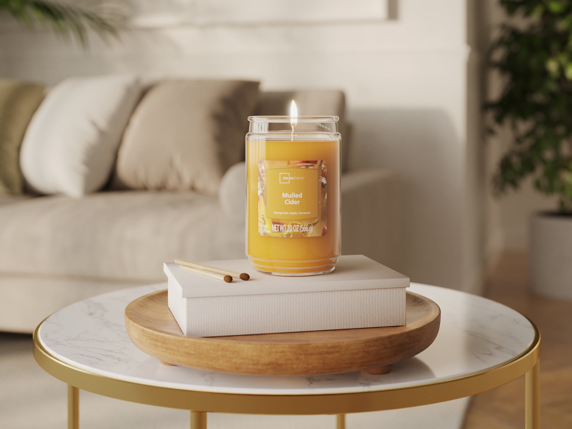 Mainstays Mulled Cider Single-Wick Glass Jar Candle, 20 oz.