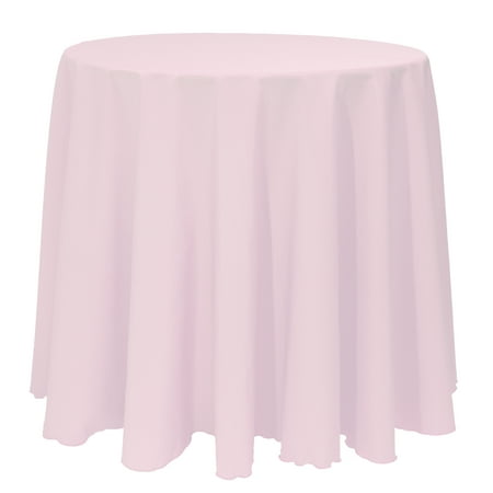 

Ultimate Textile (2 Pack) 132-Inch Round Polyester Linen Tablecloth - for Wedding Restaurant or Banquet use Blush Ice Pink