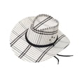 thumbnail image 4 of AJGRHE Western Cowboy Hat for Women and Men, Wide Brim Shapeable Summer Beach Sun Hat, Lightweight Cowgirl Hats for Outdoor Festival White One Size, 4 of 4