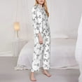 thumbnail image 3 of Honeii Antenna Icon print Women's Pajama Sets Long Sleeve Button Down Sleepwear Nightwear Soft Pjs Lounge Sets-Small, 3 of 7