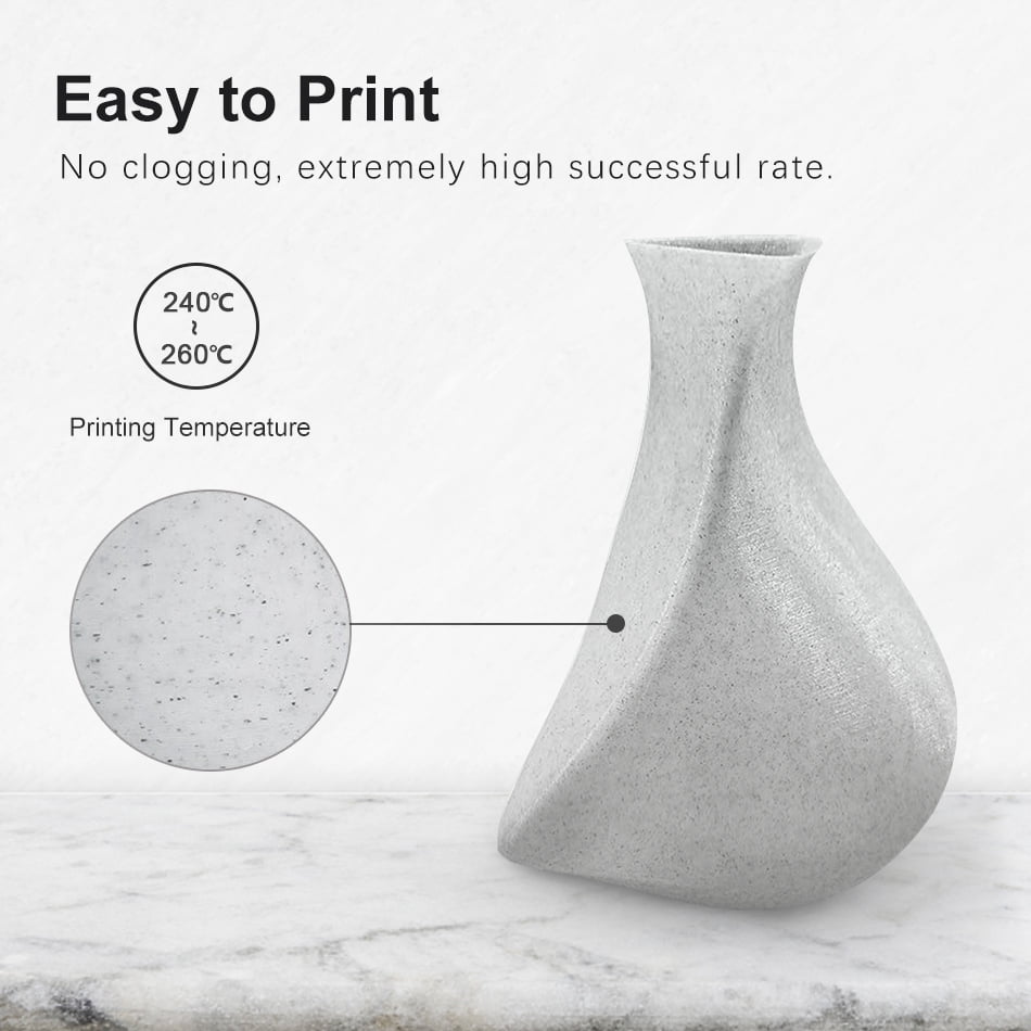 Marble Pattern Filament 1.75mm 3D Printer Filament Stone Like Material 1kg 3d Printing Temperature 240-260 Degrees