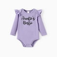thumbnail image 5 of PatPat Baby Girl Outfit Sets Newborn Infant Baby Girls Clothes Long Sleeve Vintage Floral Romper Bell Bottom Pants Headband Outfit Set for Party Birthday Gift Purple 6-9 Months, 5 of 17