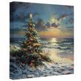 thumbnail image 2 of Ships Next Day Canvas Wall Art 12"x12", Coastal Christmas Tree Wood Framed Canvas Print Painting, Xmas Tree Beach Nautical Ready to Hang Small Picture Wall Decor for Home Kitchen Dining Room Office, 2 of 9