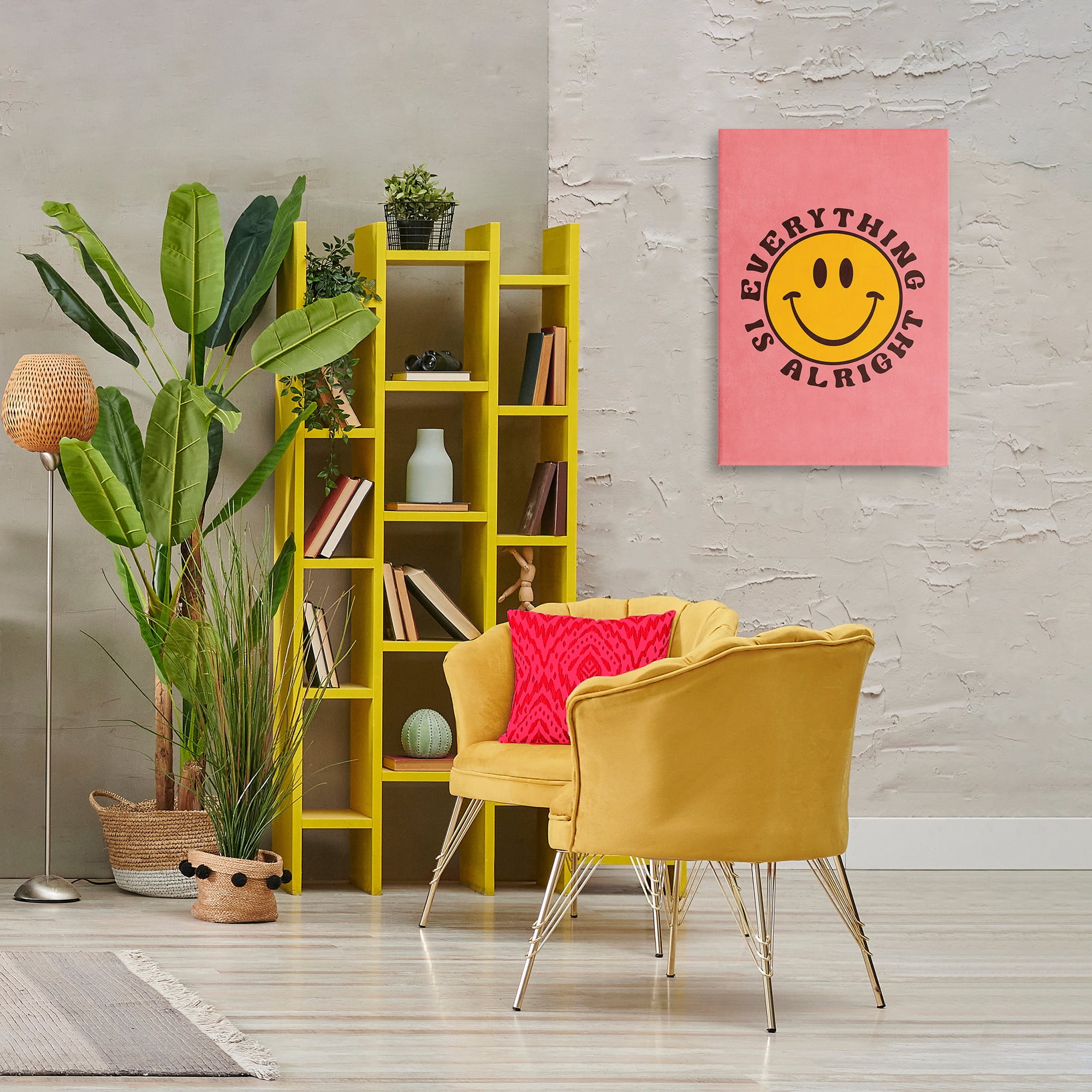 Stupell Industries Retro Everything Is Alright Text & Numbers Painting Wrapped Canvas Art Print Wall Art, 20 x 30