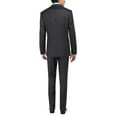 thumbnail image 2 of LN LUCIANO NATAZZI Men's Two Button Bird's Eye 3 Piece Modern Fit Vested Suit Charcoal, 2 of 5