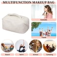thumbnail image 5 of Bolsa de cosméticos de viaje de gran capacidad,Bolsa de maquillaje,Bolsa organizadora de maquillaje de cuero PU portátil impermeable, 5 of 5