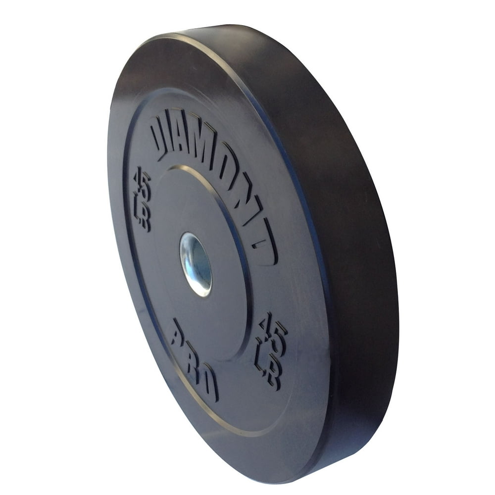 Diamond Pro Black Bumper Plate, Single 45 lbs