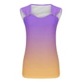 thumbnail image 4 of Tank Tops for Women Plus Size Sleeveless Gradient V-Neck Camisole Casual Tank Blouse Blue XL, 4 of 4