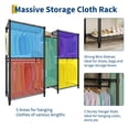 thumbnail image 4 of 1870 lb Heavy Duty Freestanding Garment Rack with 8 Shelves & 5 Rods, Adjustable Metal Clothing Organizer, 4 of 7