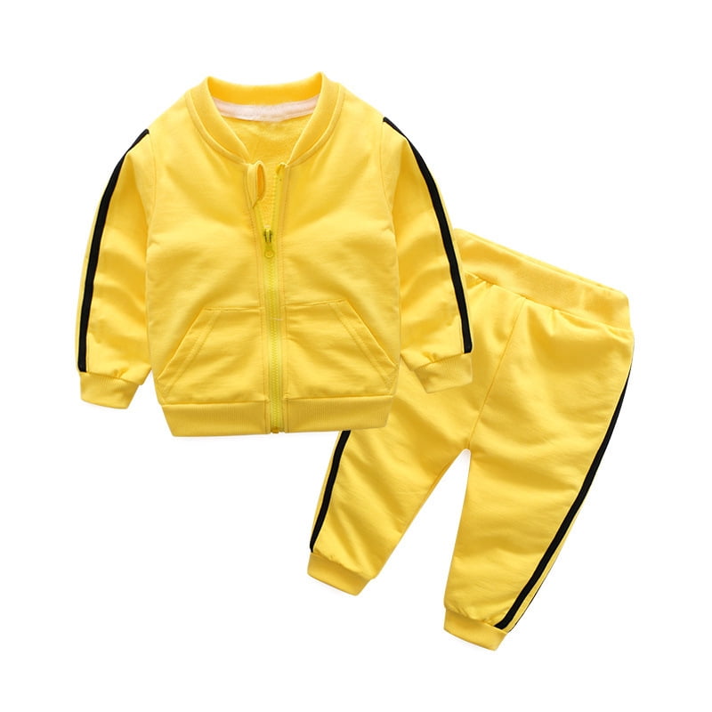 Baby Girl Clothes Cotton Long Sleeve Solid Zipper Jacket+Pants 2pcs Bebes Tracksuit Baby boy Clothing Set