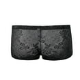 thumbnail image 4 of YWDJ Mens Boyshorts Underwear Breathable Lace Lightweight No Show Lace Panties Mens Sense Of Fashion Exciting Raised Large Boxers Breathable Mens Boxers Black 2XL, 4 of 4