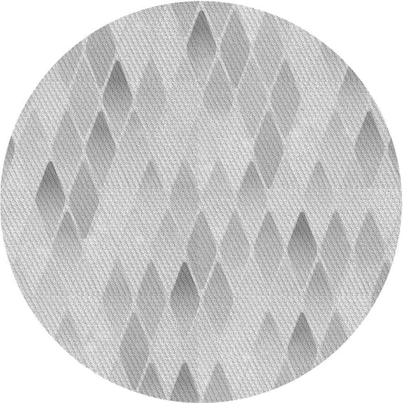 Ahgly Company Machine Washable Indoor Round Transitional Dark Gray Area Rugs, 7' Round