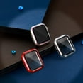 thumbnail image 4 of 2 Pack ALMNVO Milanese Band for Apple Watch Bands with Case 38mm, Stainless Steel Mesh Milanese Loop with Glass Screen Protector Case for Apple Watch Series 3,2,1,silver/black, 4 of 6