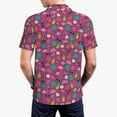thumbnail image 4 of Balery Summer Flamingo Printed Men’s Short Sleeve Polo Shirt, Midweight Men's Shirt,Golf Polo shirts -Large, 4 of 9