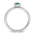 thumbnail image 2 of Sterling Silver Oval Created Emerald Ring, 2 of 5