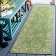 thumbnail image 3 of Safavieh Courtyard Daniel Oriental Indoor/Outdoor Runner Rug, Olive/Natural, 2'3" x 10', 3 of 10
