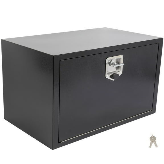 CCIYU 30 Inch Iron Truck Bed Toolboxes, Heavy Duty Truck Tool Box with Lock Keys, Storage Tool Box Chest Box Organizer for Pickup, RV, Truck Bed, Trailer, 30"x 18"x18", Black