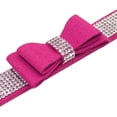 thumbnail image 4 of Beirui Rhinestone Bling Leather Dog Collar and Leash Set - Soft Flocking Sparkly Crystal Diamonds Studded - Cute Double Bowknot Collar with 4 Foot Leash for Pet Show,Pink,Neck fit 8-10", 4 of 6