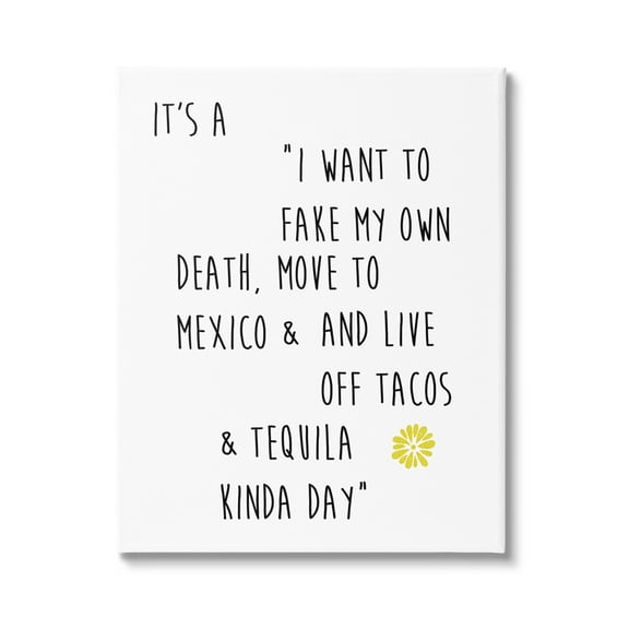 Stupell Industries Live Off Tequila & Tacos Phrase Food & Beverage Painting Gallery Wrapped Canvas Print Wall Art