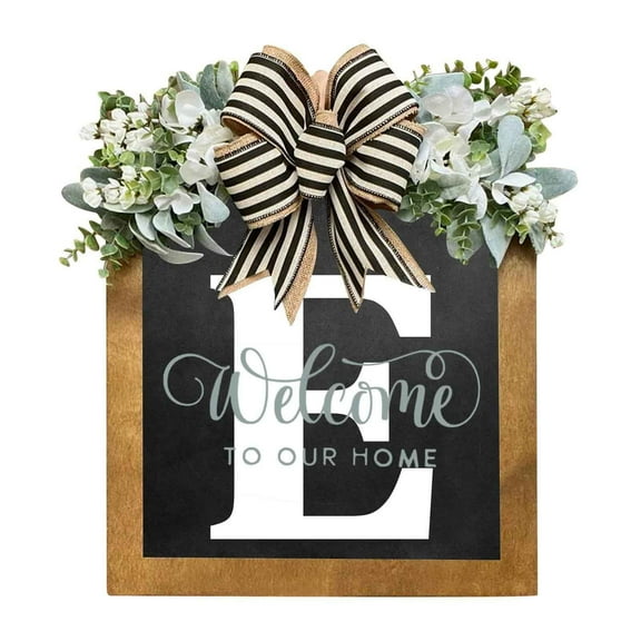 Ohmyroo Last Name Year Round Front Door Wreath Decorative Hanging Plaques For Home Entryway And Exterior Decor