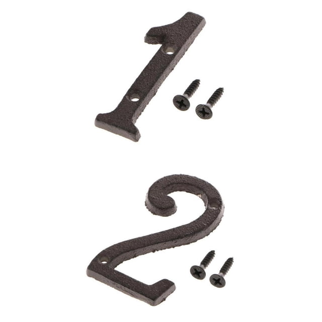 2pcs Hierro Metal Casa Letrero Número de Puerta licencia de Nombre Dirección de La Calle