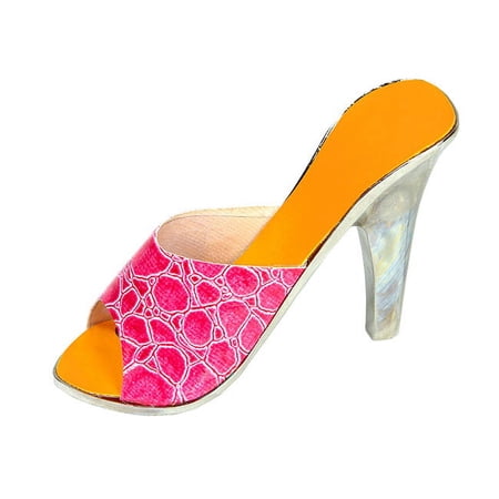 Wild Eye 5 Pink Crocodile Print and Silver High Heel Stainless Steel Bottle Opener