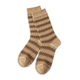 thumbnail image 3 of 5 Pairs Women Crew Socks Soft Blend Floral Geometric Pattern Mid Calf Casual Dress Socks Fall Winter, 3 of 3