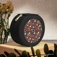 thumbnail image 6 of Fuzoiu Winter Holiday Christmas Print Portable Jewelry Box,Round Mini Leather Travel Jewelry Case,Small Travel Jewelry Organizer,Jewelry Holder for Ring Necklace Earring for Women Girls-Black, 6 of 7