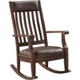 thumbnail image 1 of ACME Raina Chaise à Bascule en Bois avec Coussin Brun et Noyer, 1 of 7
