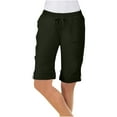 thumbnail image 6 of REALiKUN Bermuda Shorts for Women Knee Length Casual Cargo Shorts Casual Drawstring High Waisted Short Jogger Athletic Shorts, 6 of 8