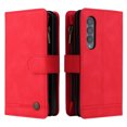 thumbnail image 2 of Dteck Samsung Galaxy Z Fold 3 5G Wallet Case with Removable Adjustable Crossbody Necklace Lanyard Shoulder Strap + Wristlet Strap, 9 Card Slots with Zipper Pocket PU Leather Case, Red, 2 of 13