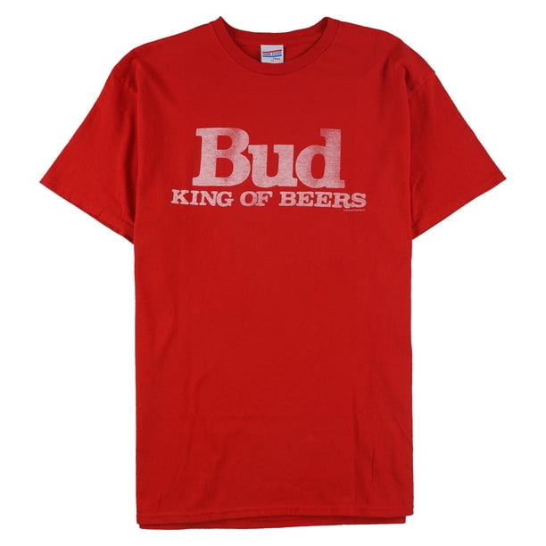 Junk Food - Camiseta gráfica para hombre Bud King Of Beers, color rojo, pequeña