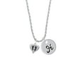 thumbnail image 2 of Delight Jewelry Silvertone Small Heart with Baby Feet Silvertone Script Initial Disc - H - Charm Necklace, 20"+3", 2 of 4