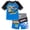 Blue / black, variant on Hot Wheels Raglan Rash Guard and Swim Trunks UPF 50 Outfit Set Toddler to Big Kid