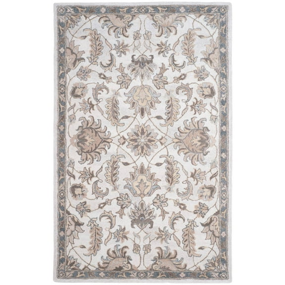 SAFAVIEH Bella Amala Floral Traditional Wool Area Rug, Ivory/Multi, 4' x 6'